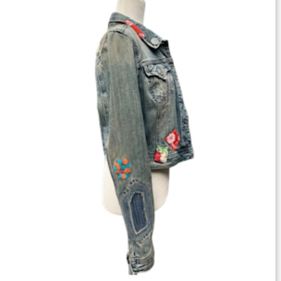 Miss Me Cropped Denim Jacket Girls Large - Picture 4 of 11